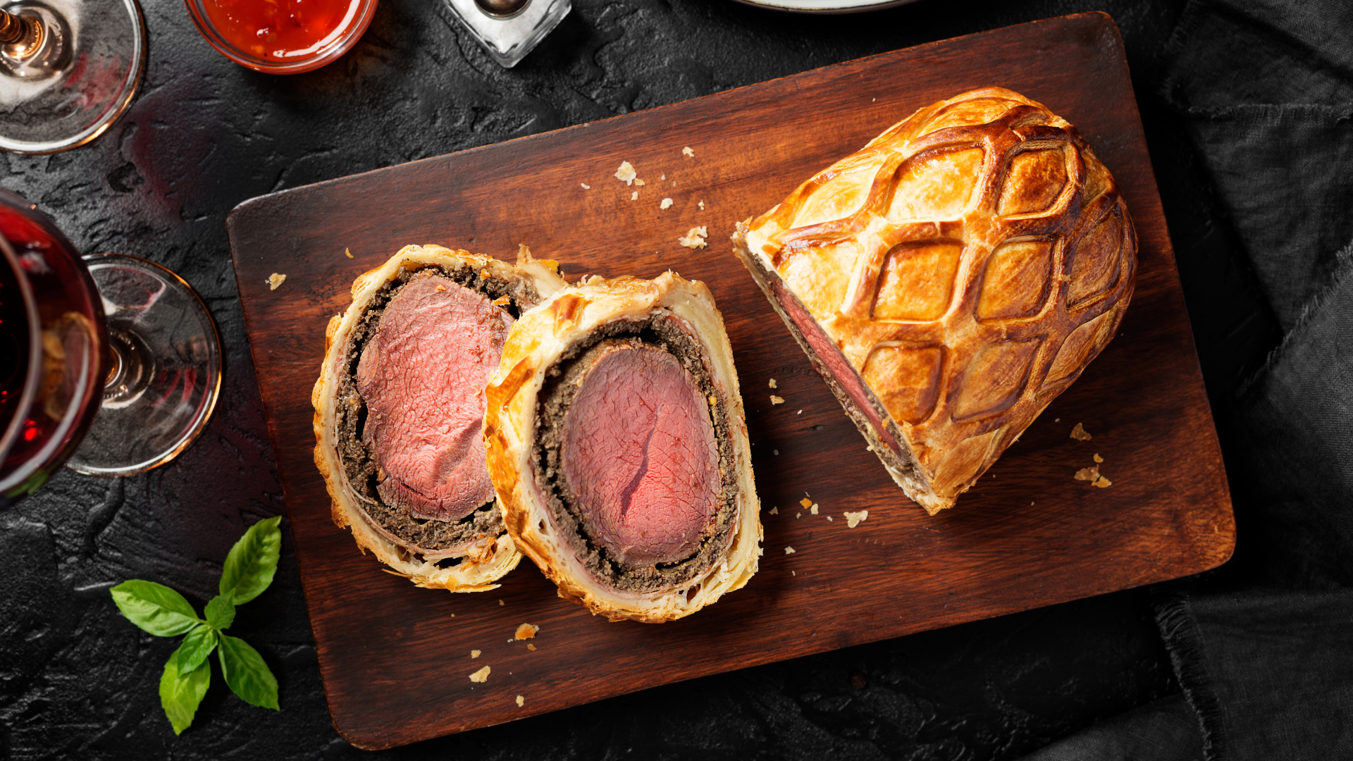 Beef Wellington sliced