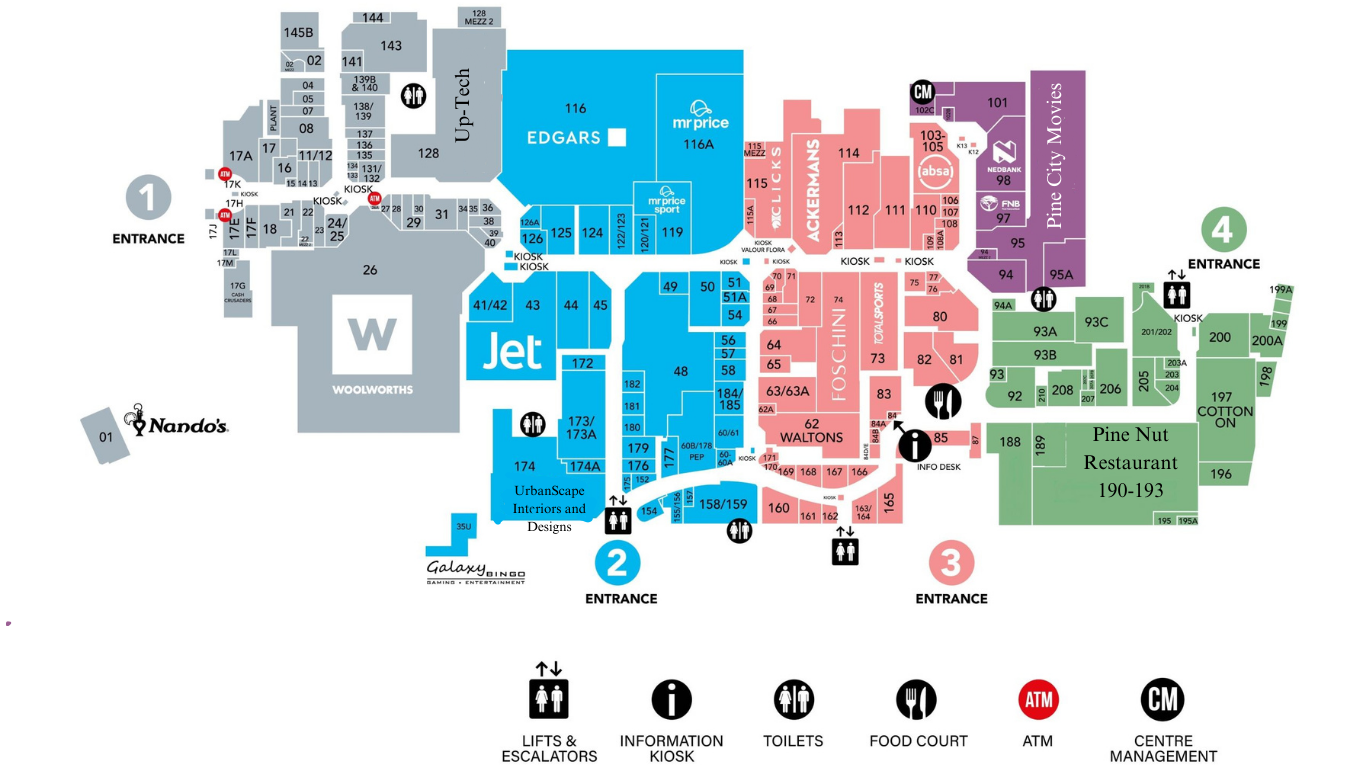 Map of mall layout